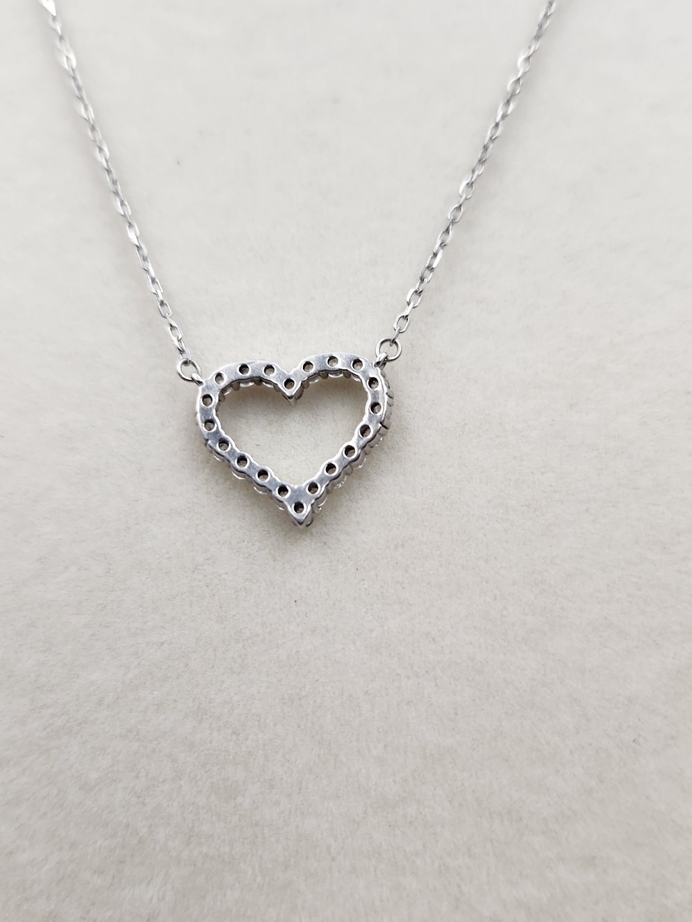 Silver Open Heart Pendant Necklace - Delicate Women's Jewelry